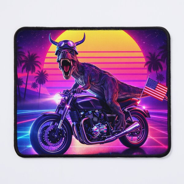 Item preview, Neon Synthwave Dino Rider designed and sold by LuluLeb.