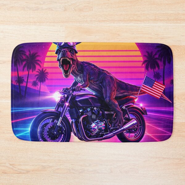 Item preview, Neon Synthwave Dino Rider designed and sold by LuluLeb.
