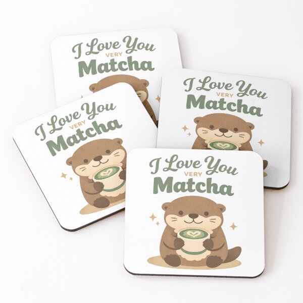 Item preview, I Love You Very Matcha – Cute Otter Matcha Lover Design designed and sold by ChipchaOddities.