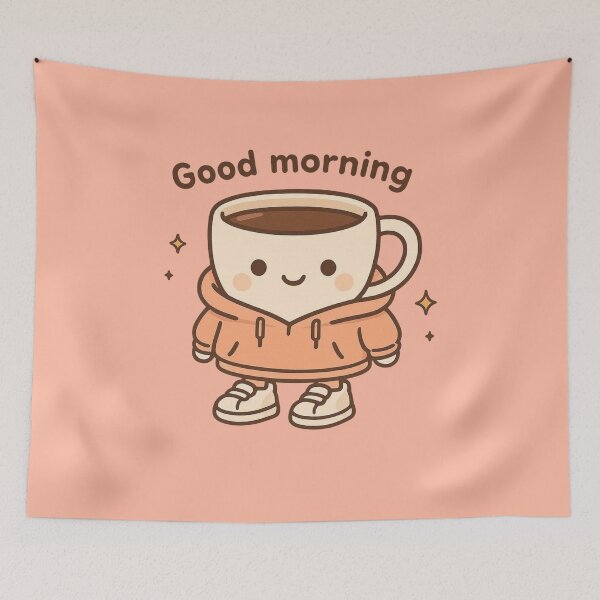 Item preview, Kawaii Coffee Cup Mug – Cute Cozy Cafe Illustration designed and sold by Aloloco.