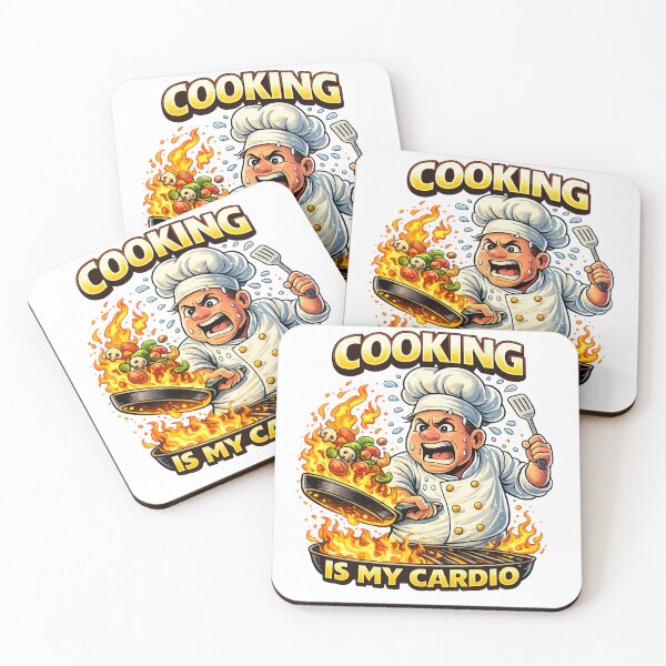 Item preview, Cooking Is My Cardio Kitchen Humor Design designed and sold by Urban Cultr Designs.