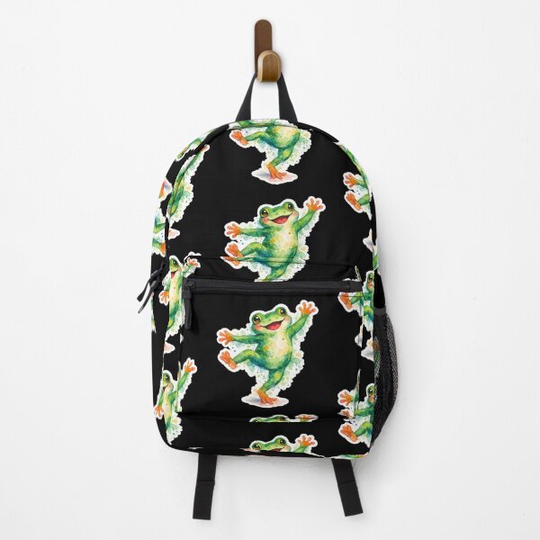 Item preview, Cute Happy Frog Watercolor – Kawaii Dancing Frog designed and sold by timizar.