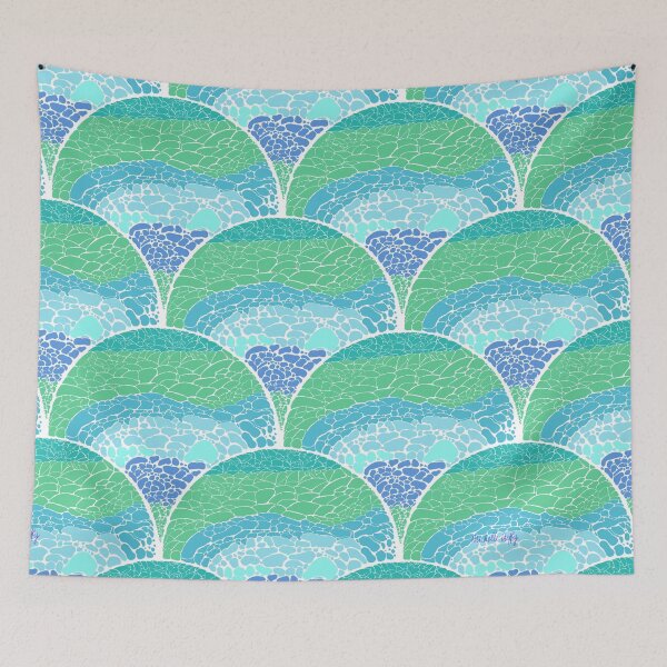 Item preview, Green Mosaic Scallop Pattern  designed and sold by YaldiDesign.
