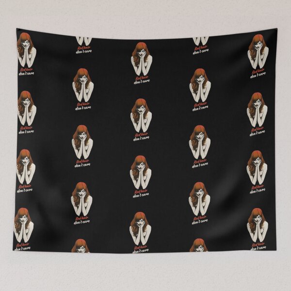 Item preview, cool design, retro image, Red Hair Don't Care designed and sold by Shoot-The-Moon.