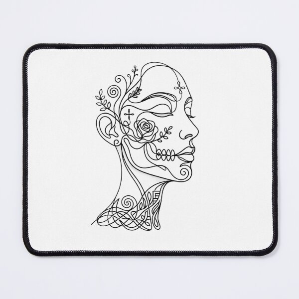 Item preview, Elegant line art skull woman designed and sold by sedyCompany.