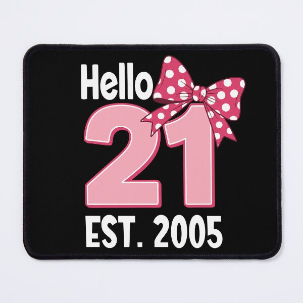 Item preview, Hello Twenty One Est. 2005 Coquette Bow 21st Birthday Girl designed and sold by giftfromheart.