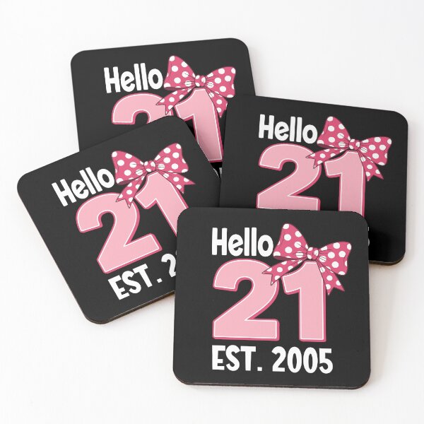 Item preview, Hello Twenty One Est. 2005 Coquette Bow 21st Birthday Girl  designed and sold by giftfromheart.