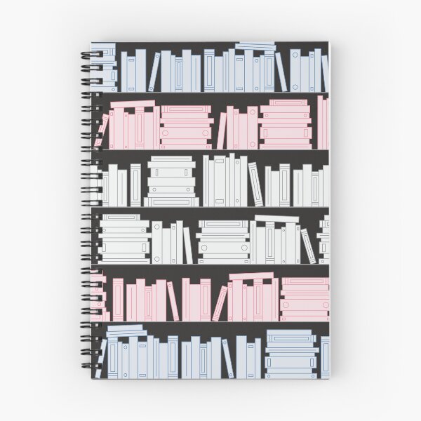 Item preview, Subtle Trans Pride Flag Pink White Blue Bookshelves Pattern Black Background designed and sold by winterpumpkin.