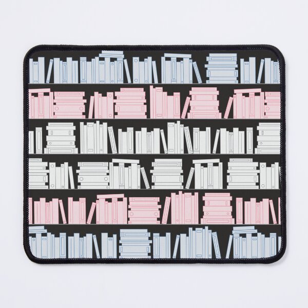 Item preview, Subtle Trans Pride Flag Pink White Blue Bookshelves Pattern Black Background designed and sold by winterpumpkin.