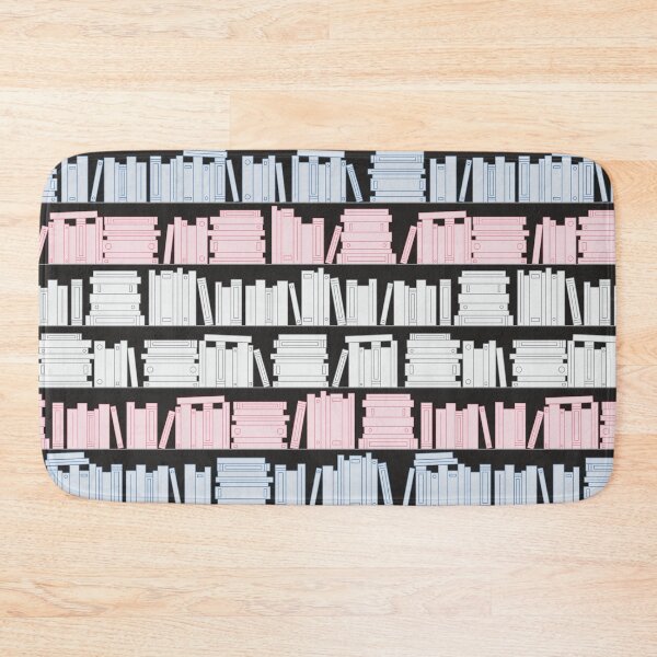 Item preview, Subtle Trans Pride Flag Pink White Blue Bookshelves Pattern Black Background designed and sold by winterpumpkin.