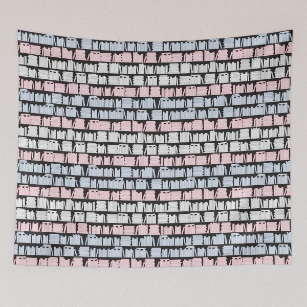 Item preview, Subtle Trans Pride Flag Pink White Blue Bookshelves Pattern Black Background designed and sold by winterpumpkin.