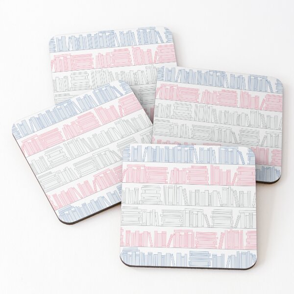 Item preview, Subtle Trans Pride Flag Pink White Blue Bookshelves Pattern White Background designed and sold by winterpumpkin.