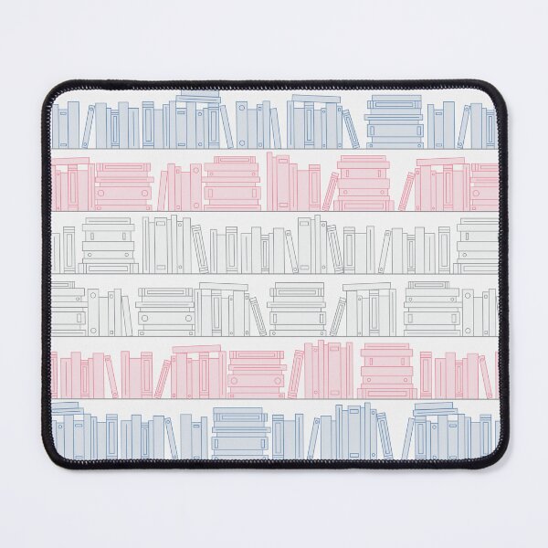 Item preview, Subtle Trans Pride Flag Pink White Blue Bookshelves Pattern White Background designed and sold by winterpumpkin.