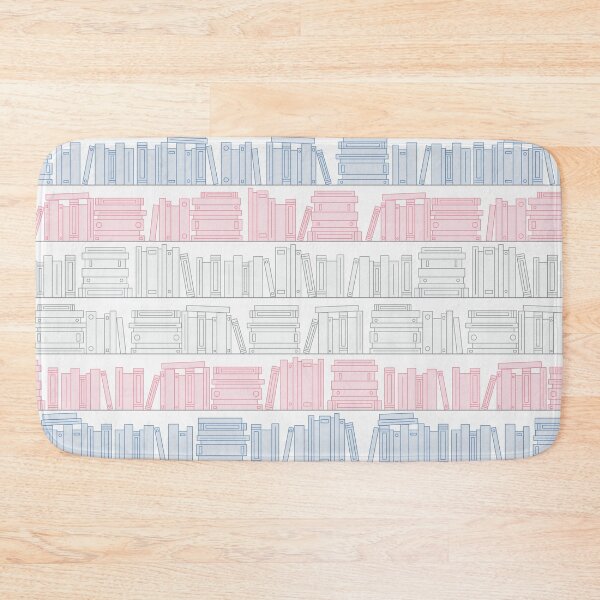Item preview, Subtle Trans Pride Flag Pink White Blue Bookshelves Pattern White Background designed and sold by winterpumpkin.