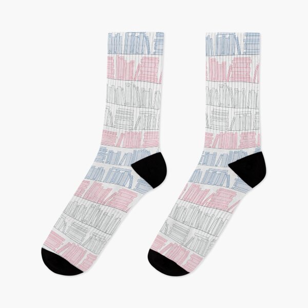 Item preview, Subtle Trans Pride Flag Pink White Blue Bookshelves Pattern White Background designed and sold by winterpumpkin.