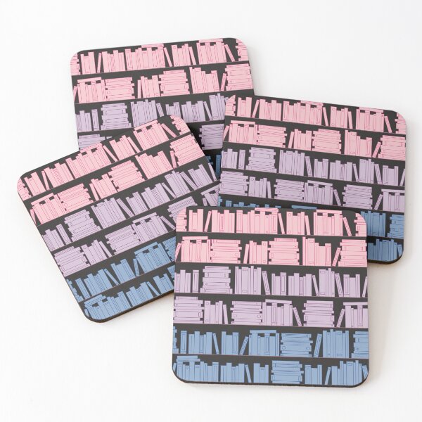 Item preview, Subtle Bi Pride Flag Pink Purple Blue Bookshelves Pattern Black Background designed and sold by winterpumpkin.