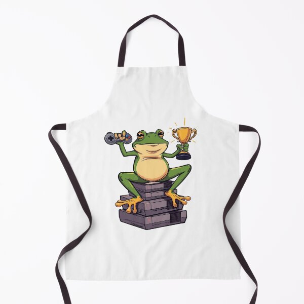 Item preview, Gamer Frog Sitting on Retro Consoles designed and sold by Katzpy.