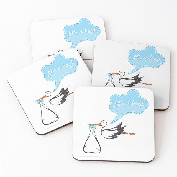 Item preview, It's a Boy! Cute Stork Baby Announcement – Newborn Boy Birth Celebration Design designed and sold by ArcticFoxStudio.