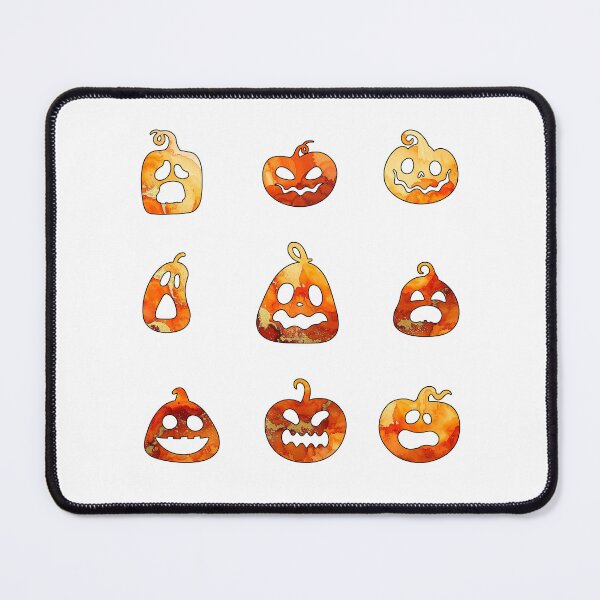 Item preview, Watercolor Halloween Pumpkin Faces designed and sold by katifinell.