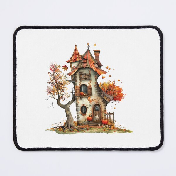 Item preview, Whimsical Autumn Cottage Fantasy House Illustration designed and sold by Gallory Hive.