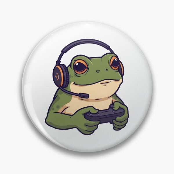 Item preview, Cute Frog Gamer With Headset Playing Video Games designed and sold by Katzpy.