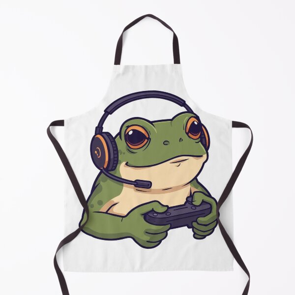 Item preview, Cute Frog Gamer With Headset Playing Video Games designed and sold by Katzpy.