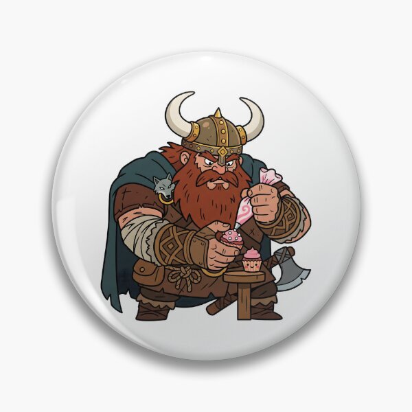 Item preview, Fierce Viking Warrior Baking a Pink Cupcake designed and sold by Kvarny.