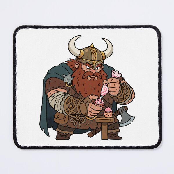 Item preview, Fierce Viking Warrior Baking a Pink Cupcake designed and sold by Kvarny.