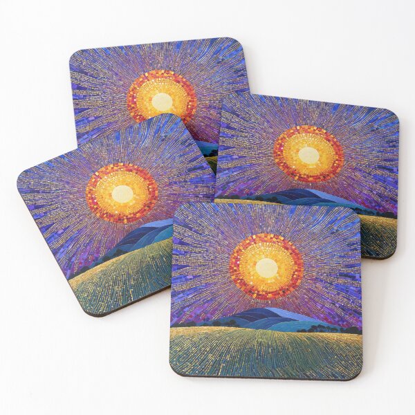 Item preview, Abstract Modern Art Original Oil Painting Sunrise over Hills designed and sold by KALEIDOSCOPE UK.