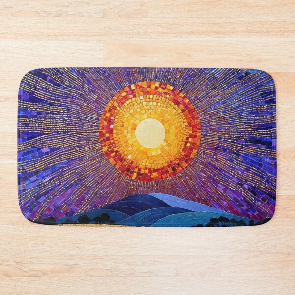 Item preview, Abstract Modern Art Original Oil Painting Sunrise over Hills designed and sold by KALEIDOSCOPE UK.