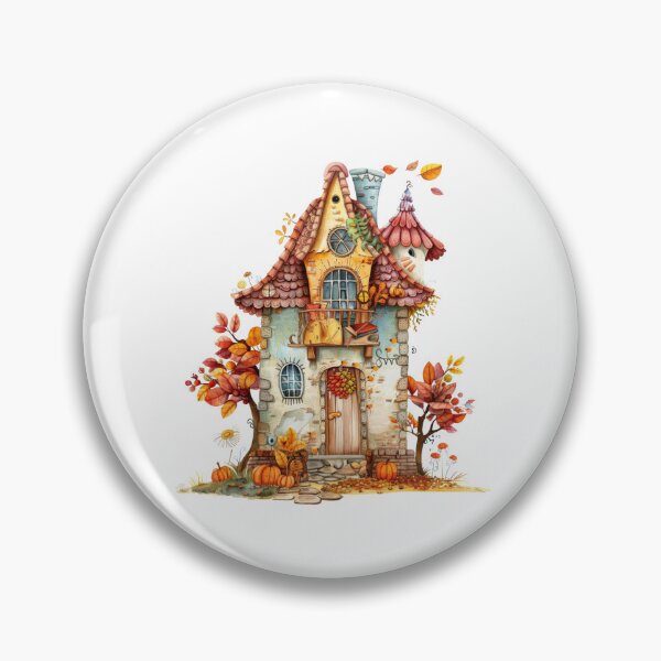 Item preview, Whimsical Autumn Cottage Pumpkin House Illustration designed and sold by Gallory Hive.