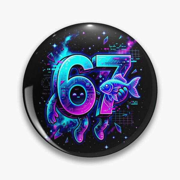 Item preview, Cyberpunk Number 67 Digital Art and Neon Aesthetic designed and sold by SplashTastic.