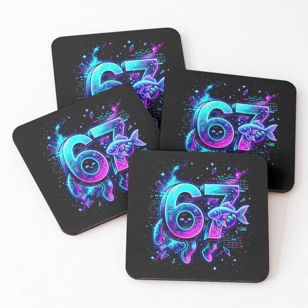 Item preview, Cyberpunk Number 67 Digital Art and Neon Aesthetic designed and sold by SplashTastic.