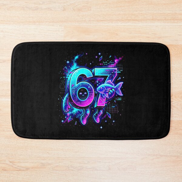 Item preview, Cyberpunk Number 67 Digital Art and Neon Aesthetic designed and sold by SplashTastic.