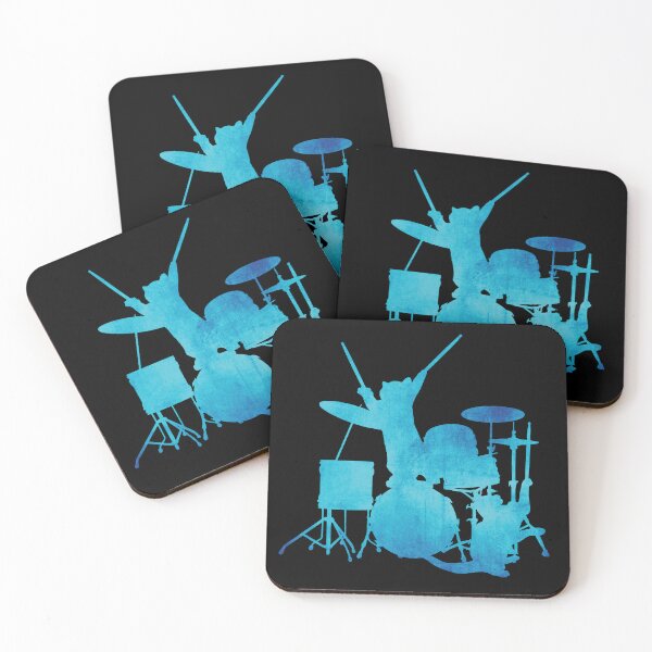 Item preview, Cats Playing Drums Grungy Blue designed and sold by Primroaddesigns.