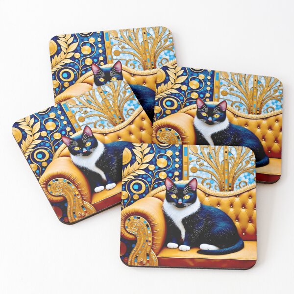Item preview, Klimt Cat on Ornate Sofa designed and sold by Vicky Brago-Mitchell®.