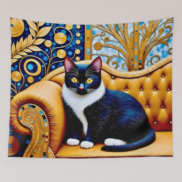 Item preview, Klimt Cat on Ornate Sofa designed and sold by Vicky Brago-Mitchell®.