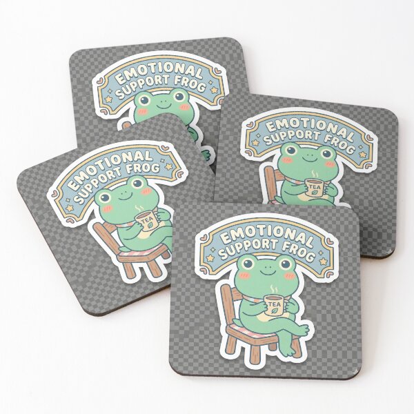 Item preview, Adorable Emotional Support Frog | Kawaii Tea Time Aesthetic Sticker designed and sold by R & K Fashions.