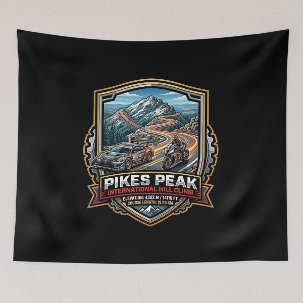 Item preview, Pikes Peak International Hill Climb Tribute Illustration designed and sold by enzoade.