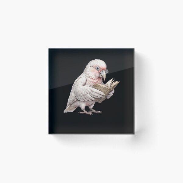 Aperçu de l'œuvre Perruches Corella à long bec amusantes lisant un livre, passionnées d'oiseaux créée et vendue par TerryConnells.