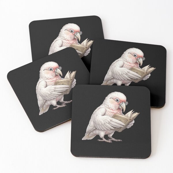 Aperçu de l'œuvre Perruches Corella à long bec amusantes lisant un livre, passionnées d'oiseaux créée et vendue par TerryConnells.