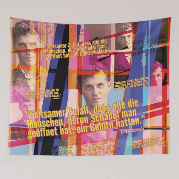 Item preview, Ludwig Wittgenstein: Aesthetic collage with brain quote for philosophers designed and sold by Mauswohn.