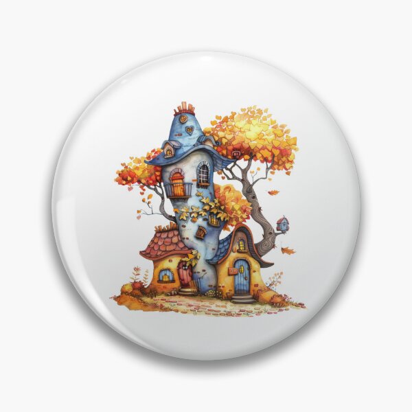 Item preview, Whimsical Autumn Tree Cottage Illustration designed and sold by Gallory Hive.