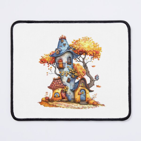 Item preview, Whimsical Autumn Tree Cottage Illustration designed and sold by Gallory Hive.
