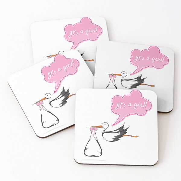 Item preview, Cute It's a Girl Stork Baby Announcement – Baby Shower Gift for Newborn Girl & New Parents designed and sold by ArcticFoxStudio.
