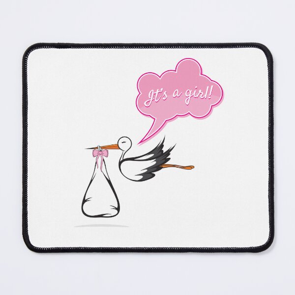 Item preview, Cute It's a Girl Stork Baby Announcement – Baby Shower Gift for Newborn Girl & New Parents designed and sold by ArcticFoxStudio.