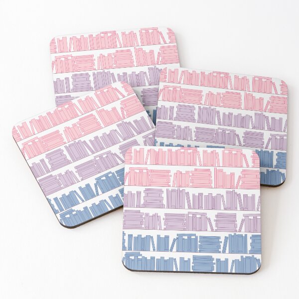 Item preview, Subtle Bi Pride Flag Pink Purple Blue Bookshelves Pattern White Background designed and sold by winterpumpkin.