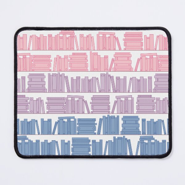 Item preview, Subtle Bi Pride Flag Pink Purple Blue Bookshelves Pattern White Background designed and sold by winterpumpkin.