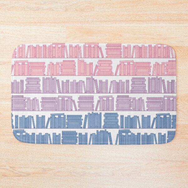 Item preview, Subtle Bi Pride Flag Pink Purple Blue Bookshelves Pattern White Background designed and sold by winterpumpkin.