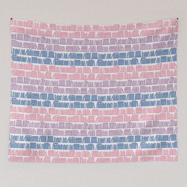 Item preview, Subtle Bi Pride Flag Pink Purple Blue Bookshelves Pattern White Background designed and sold by winterpumpkin.